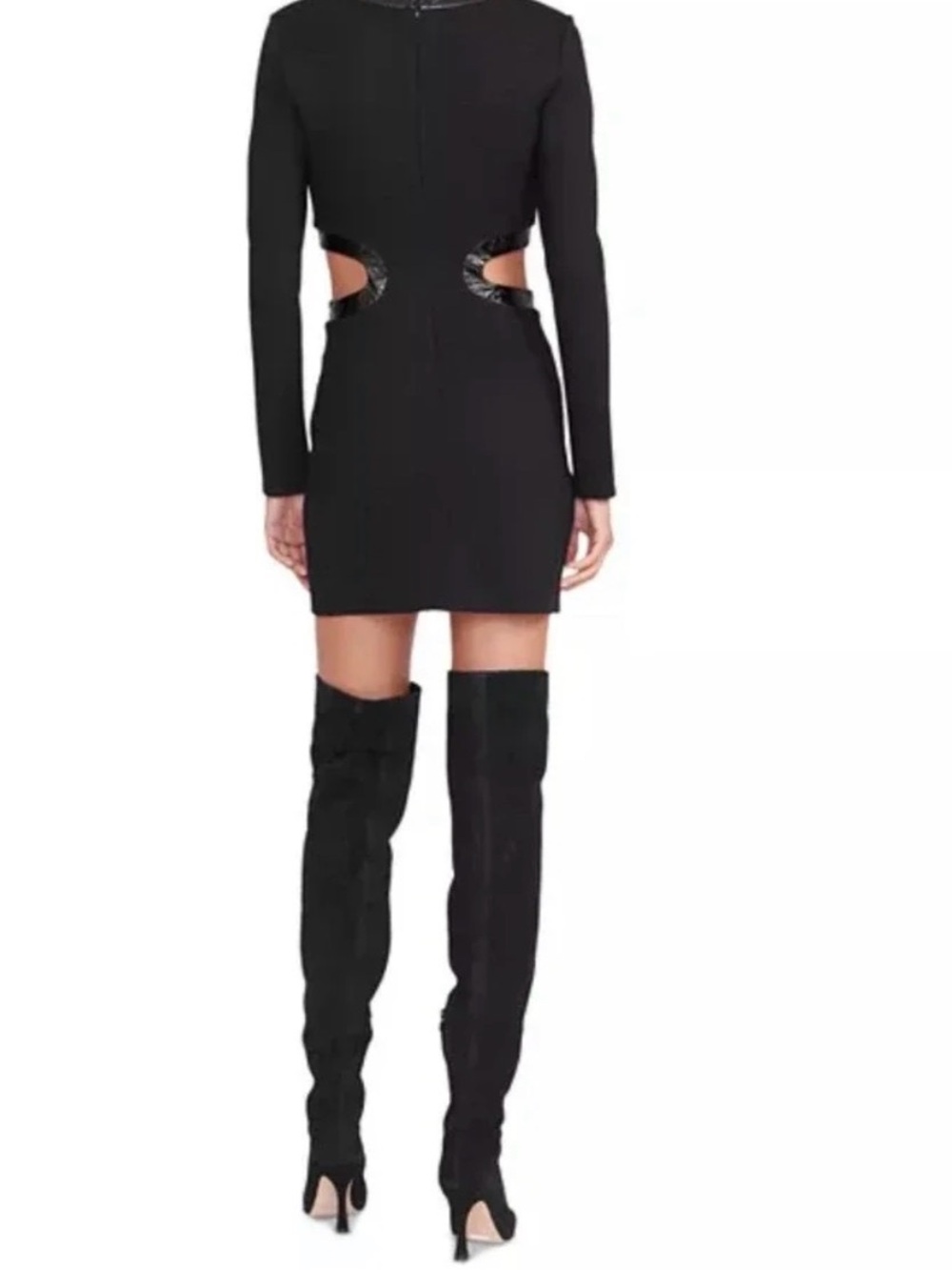 STAUD Black Long-Sleeve Cutout Sheath Dress - Picture 2 of 6